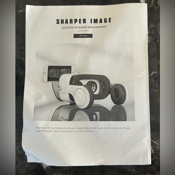 Sharper Image Bluetooth VR Headset Built-In Earphones Virtual Reality Goggles - Picture 7 of 8